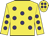 Dayglo yellow, purple spots
