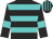 Black, turquoise hoops and armbands , black cap, turquoise stripes