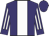 Purple, white stripe, striped sleeves, purple cuffs and cap