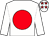White, red disc, red stars on cap