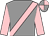 Grey, pink sash & sleeves, pink & grey quartered cap