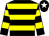 Black & yellow hoops, black cap, white star
