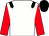 White, black epaulets, red sleeves, black cap