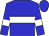 blue, white hoop, blue sleeves, white armlets, blue cap
