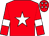 Red, white star, armlets and stars on cap