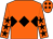 Orange, black triple diamond, orange sleeves, black stars, orange cap, black diamonds