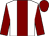 White, maroon stripe, sleeves and cap