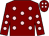 Maroon, pink spots