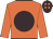 Orange, brown disc, brown cap, orange spots