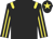 Black, yellow epaulets, striped sleeves and star on cap