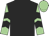 Black, light green and black chevrons on sleeves, light green cap