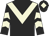 Black, beige chevron, chevrons on sleeves, black cap, beige diamond