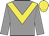 Grey, yellow chevron, yellow cap