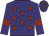 Purple, maroon stars, armlets and stars on cap