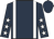 Dark blue, white braces, dark blue sleeves, white stars