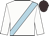 White, light blue sash, brown cap