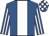 Royal blue, white stripe, striped sleeves, check cap