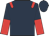 Dark blue, red epaulets, halved sleeves