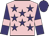 Pink, purple stars, purple sleeves, pink armlets, purple cap