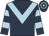 Dark blue, light blue chevron, hooped sleeves and cap
