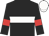 Black, white hoop, red armlets, white cap