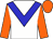 White body, blue chevron, orange arms, orange cap