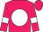 Rose body, white disc, rose arms, white armlets, rose cap