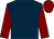 Dark blue, maroon sleeves and cap