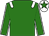 Bottle green, white epaulettes, bottle green sleeves, white seams and cap, bottle green star