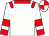 White, red epaulettes, collar, armbands and cuffs, quartered cap