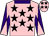 pink, black stars, purple collar, purple sleeves, pink diabolo