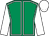 Emerald green, white seams, sleeves and cap