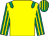 Yellow, emerald green epaulets, emerald green and yellow striped sleeves and cap