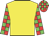 Yellow, red and green checked sleeves and cap