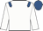 White, royal blue epaulettes, white sleeves, royal blue cap