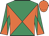 Emerald green and orange diabolo, orange cap
