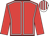 Red, white seams, red sleeves, white & red striped cap