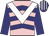 Pink, navy chevrons, white chevron, navy sleeves, striped cap