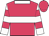 Cerise, white hoop and collar, white and cerise hooped sleeves, cerise cap