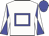 White, blue hollow box, diablo on sleeves, blue cap