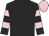 Black, pink hoops on sleeves, pink cap