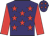 Purple, red stars, red sleeves, red stars on cap