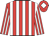 Red & white stripes, white diamond on cap