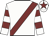 White, maroon sash, hooped sleeves, white cap, maroon star