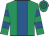 Emerald green, royal blue stripe, hooped sleeves and cap