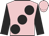 Pink, large black spots & sleeves, pink cap