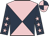 Dark blue & pink diabolo, pink stars on sleeves, quartered cap
