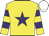Yellow, purple star, hooped sleeves, white cap