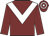 Maroon, white chevron, hooped cap