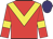 Red, yellow chevron and armlets, purple cap